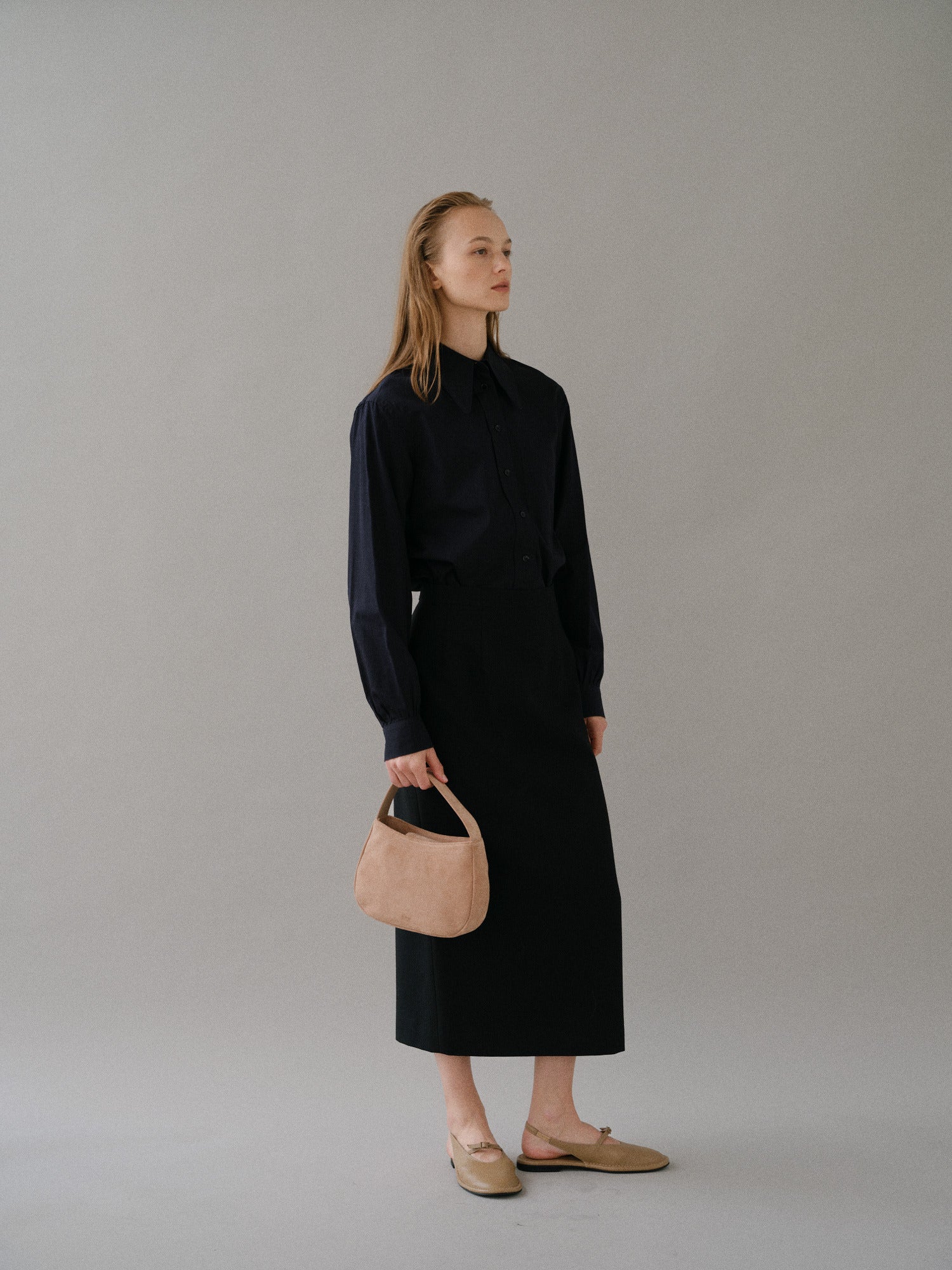 Curly tote bag Suede