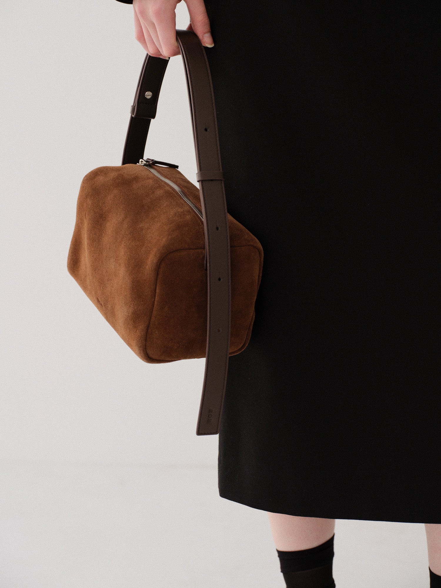 Block tote bag Suede