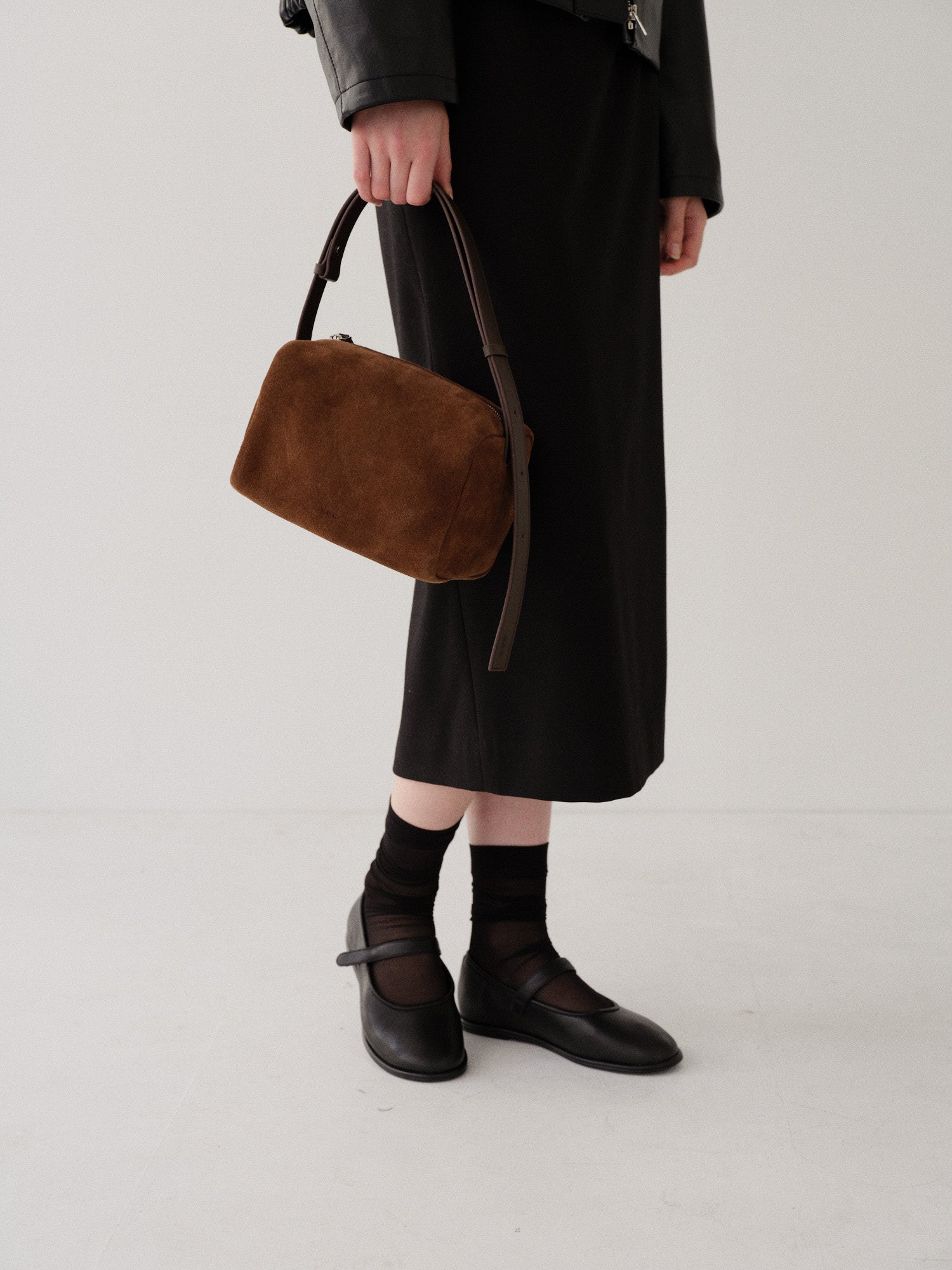 Block tote bag Suede