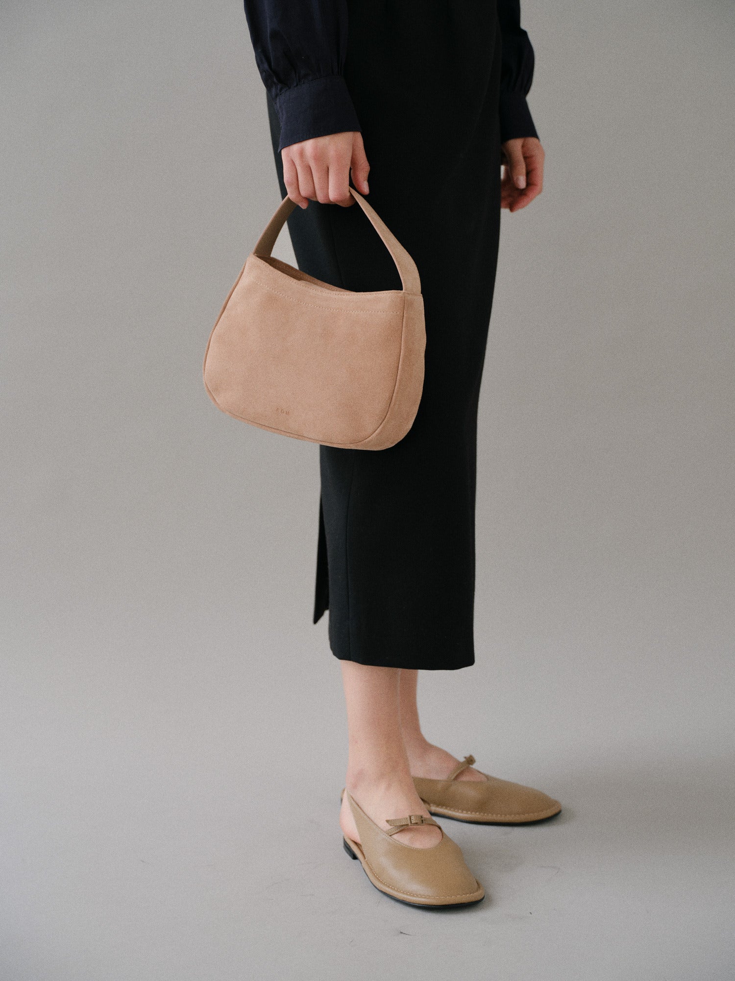 Curly tote bag Suede